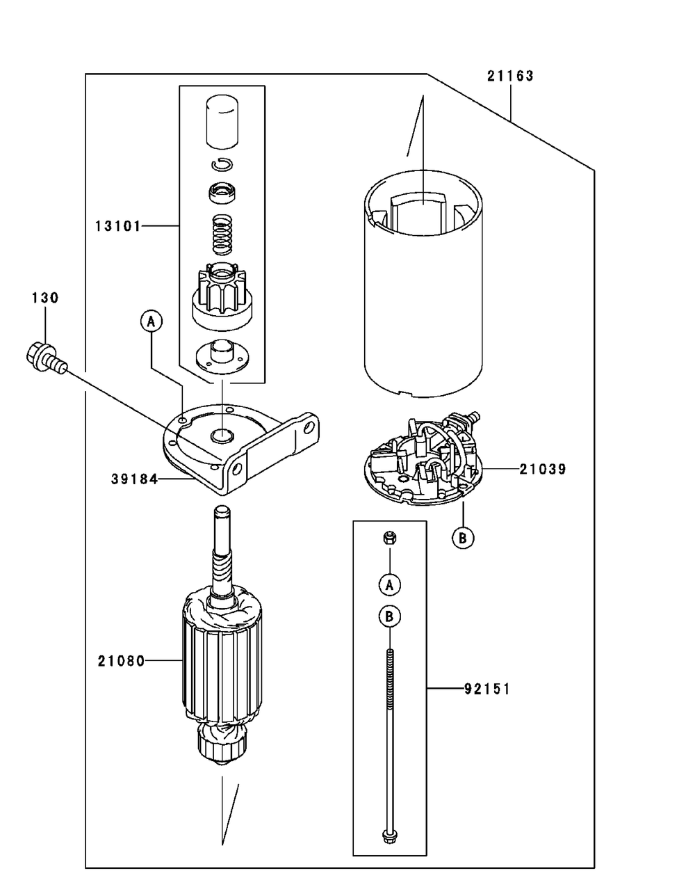 Fh680v-As29 Starter Diagram and Parts List for M54-KW (53BB5DBW150-23-HP)(2003 1/2) Cub Cadet Lawn Tractor